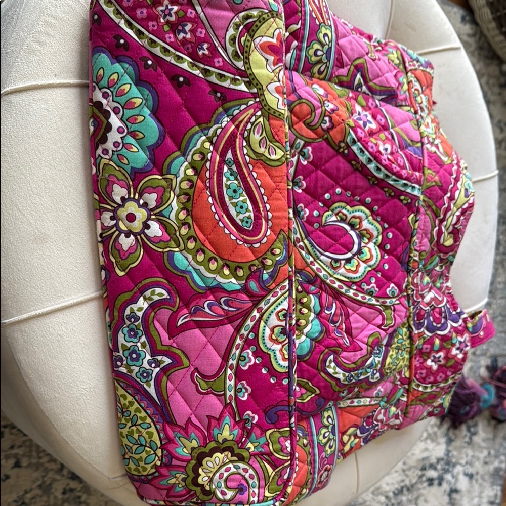 Vera Bradley Pink and Orange Floral Tote - Picture 3 of 4